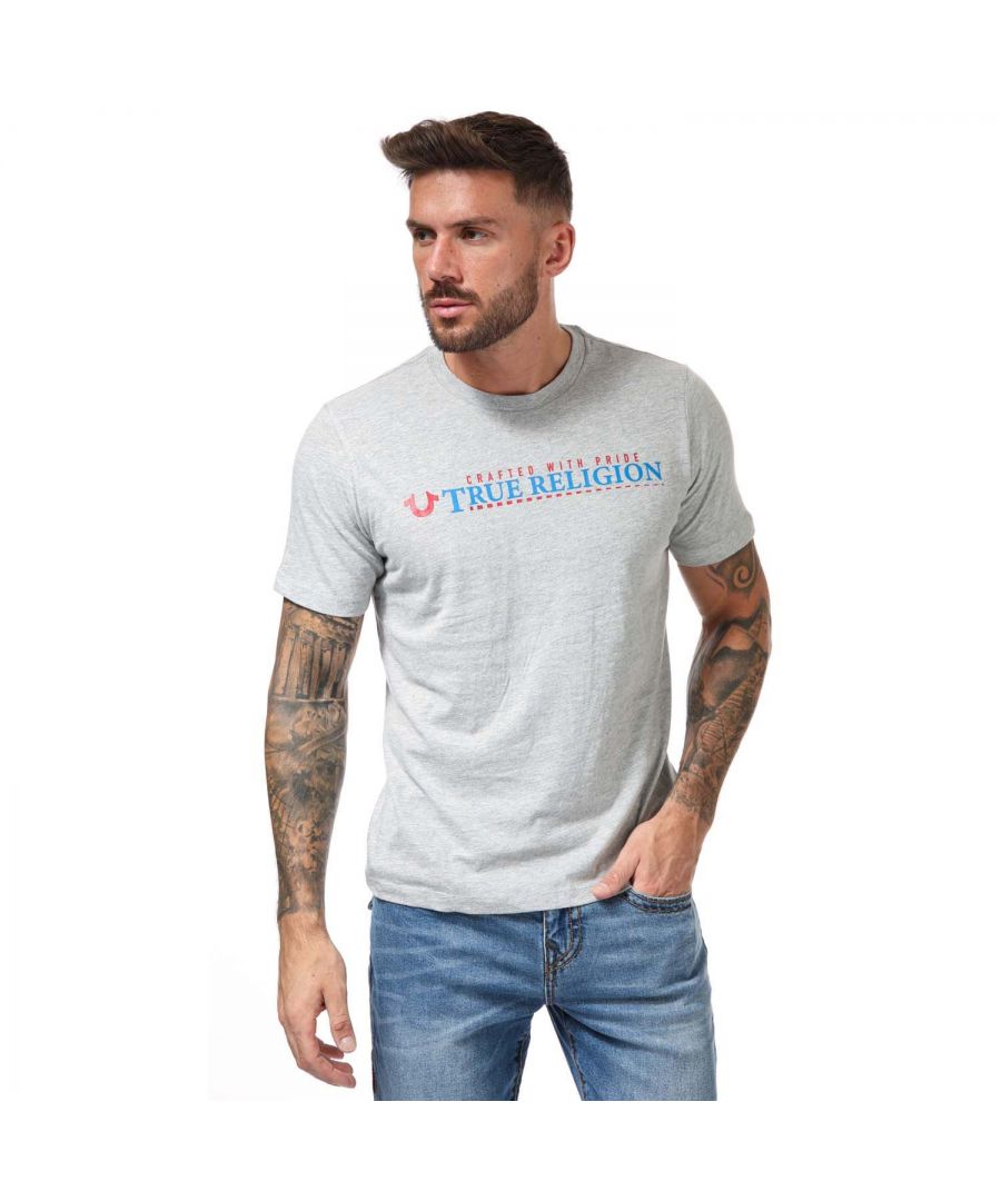 Mens True Religion Dash Logo T- Shirt in grey.- Crewneck.- Short sleeves.- Crafted with Pride True Religion graphic print on front.- Square hem.- 100% Polyester.- Ref: 1064341501