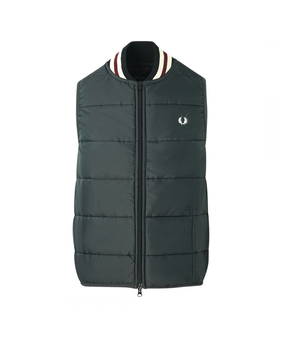 Image for Fred Perry x Lavenham Quilted Black Gilet Jacket