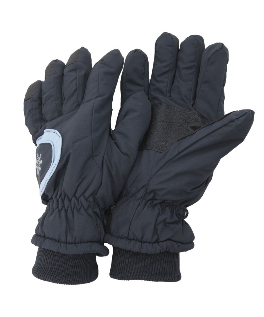 Superb quality heavy duty skiing gloves. Water resistant ski-ing gloves with Thermal Warmth Thinsulate Insulation. Microfibres have more surface area to trap more warm air and insulate better than large fibres of other insulations. Adjustable strap. Fibre contents for outer 100% nylon, inner 100% polyester.