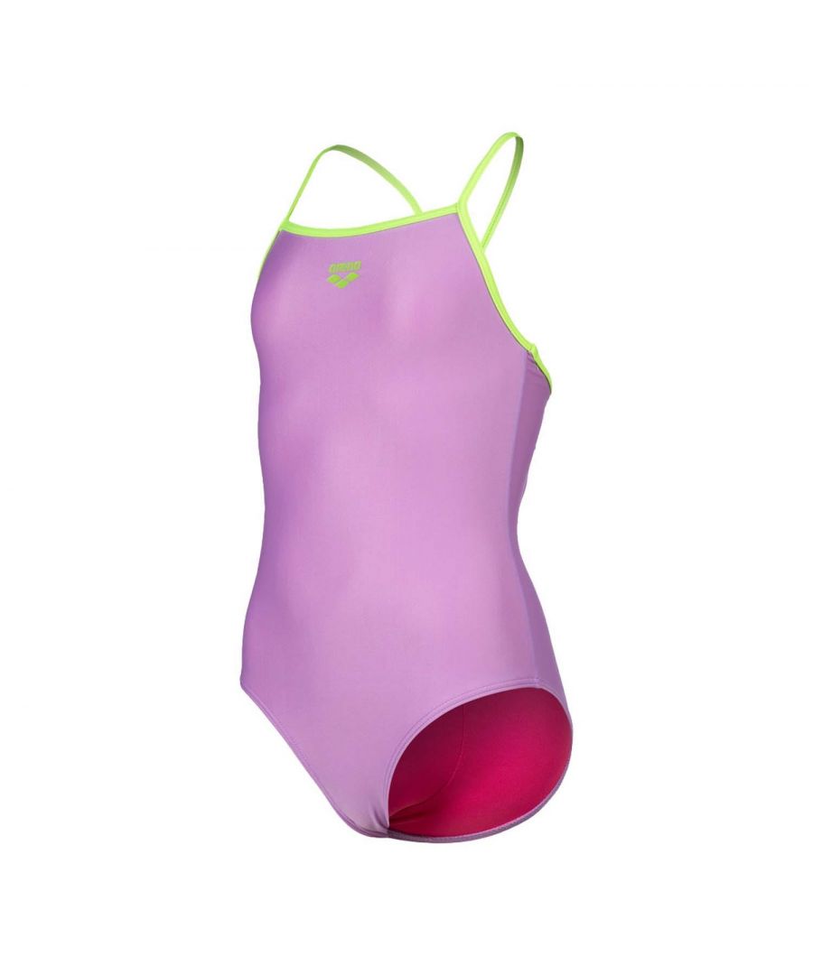 Arena Girls Girl's Light Drop Solid Swimsuit in Lilac - Size 7-10Y