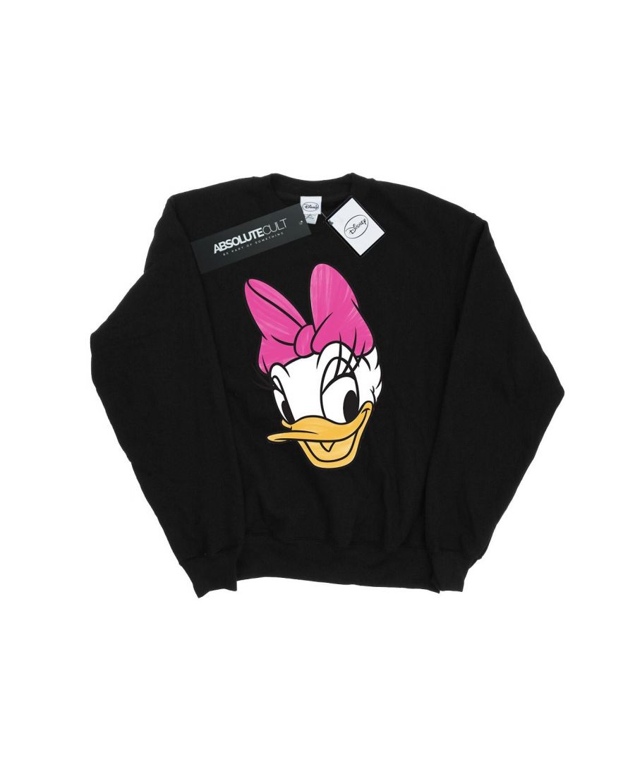 Disney Mens Daisy Duck Head Painted Sweatshirt (Black) - Size X-Large
