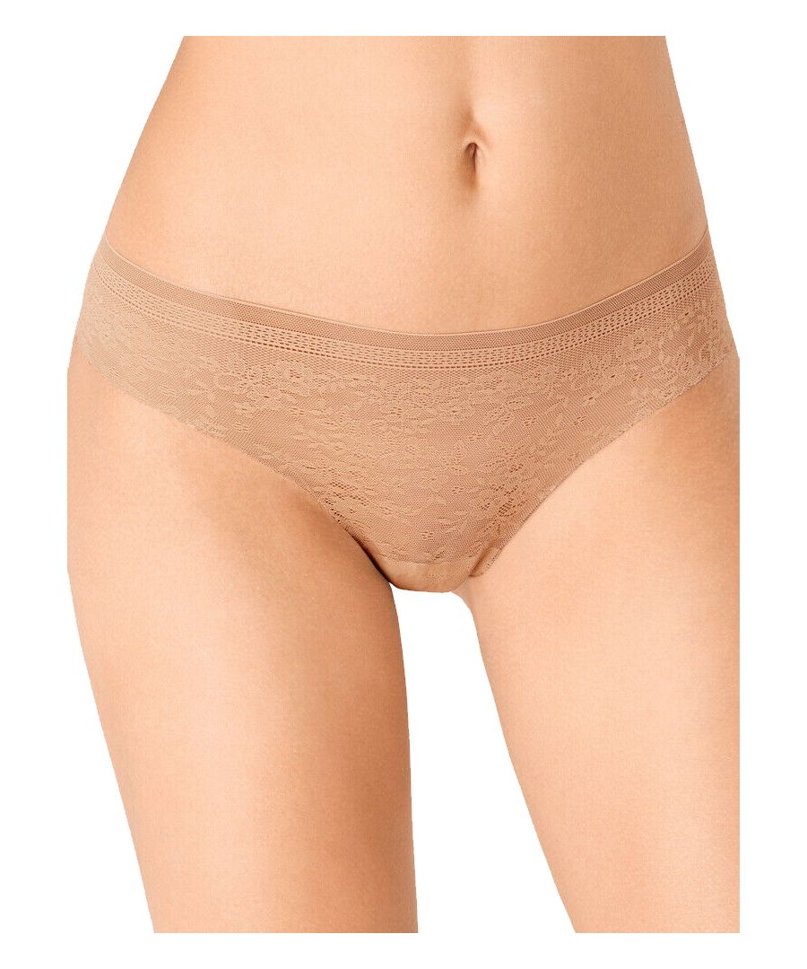 Sloggi ZERO Lace Hipstring Thong. With lace detailing and minimal rear coverage. No VPL. The product is machine washable.