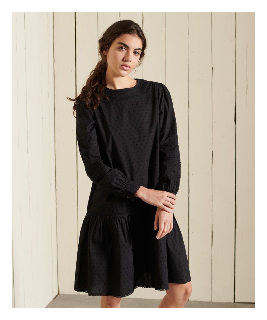 Superdry Womens Lace Mini Dress - Black Viscose - Size 16 UK