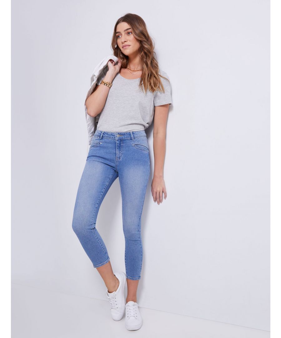 Katies Ankle Length Slim Pocket Front JeanMaterial:  98% Cotton / 2% Elastane