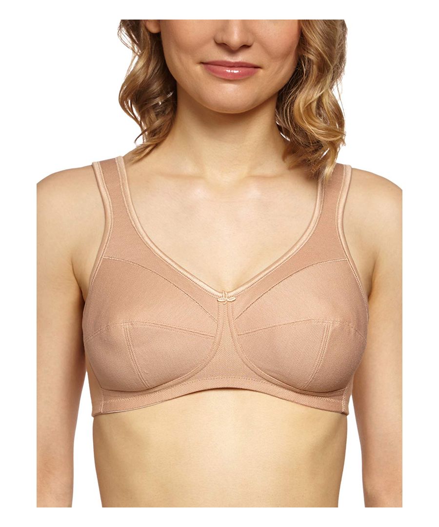 Anita Jana, feel comfortable all day long with this beautiful soft cotton bra.  Non wired three-section cups provide you with full coverage and excellent support!  Fully adjustable straps are softly padded preventing digging in.   A must have in your favourite lingerie collections.