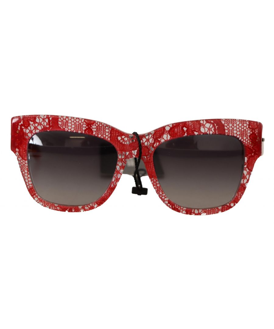 Dolce & Gabbana WoMens Red Lace Acetate Rectangle Shades DG4231 Sunglasses - One Size