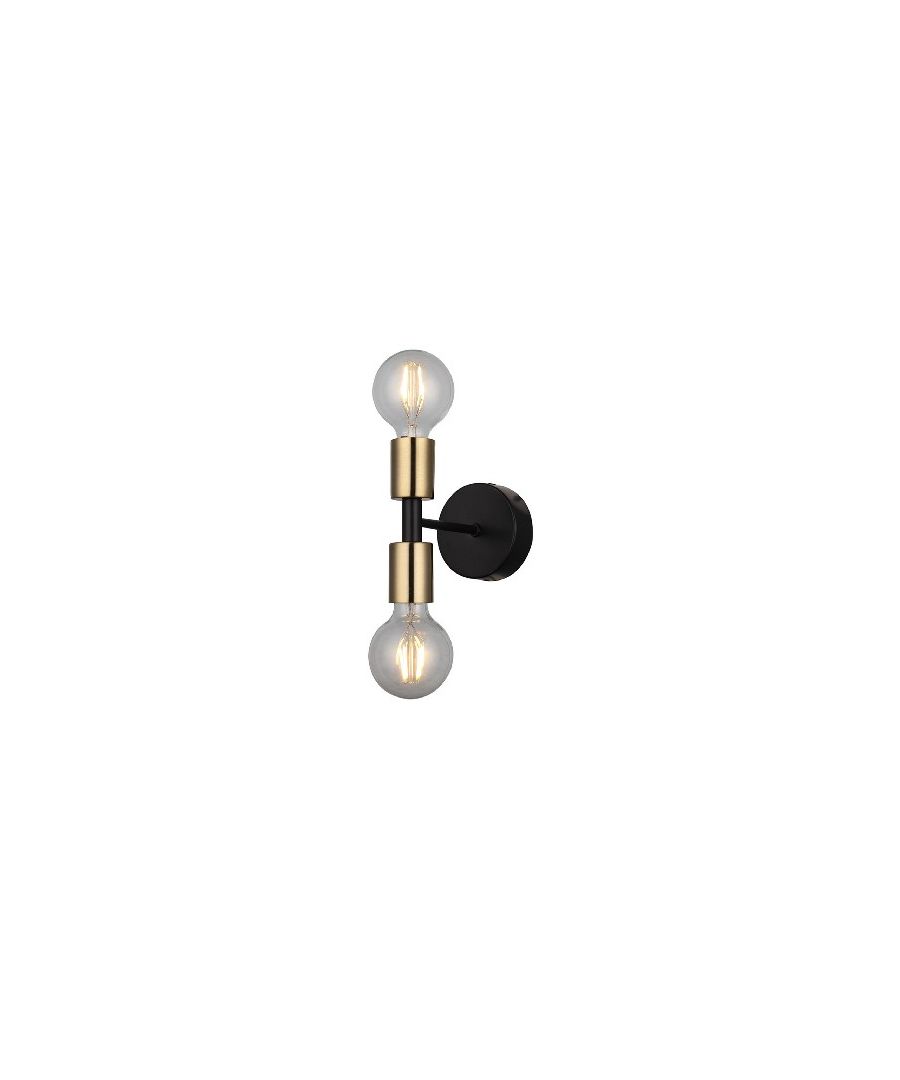 This wall lamp is the perfect solution to illuminate your home or office with style. Thanks to its design, it is ideal for use in both the living and sleeping areas. It is easy to clean and easy to assemble (mounting kit is included). Color: Black, Gold | Product Dimensions: W33xD18xH10 cm | Material: Metal | Power: 2 x E27, 40W | Product Weight: 0,3 Kg | Bulb: Not Included | Packaging Weight: 0,45 Kg | Number of Boxes: 1 | Packaging Dimensions: W26xD26xH12 cm.