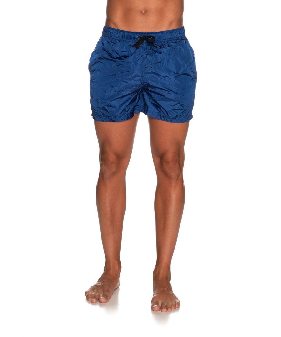 Refrigiwear Beach Short Mens Swimsuit - Blue Nylon - Size Small