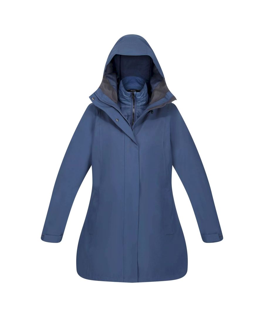 Material: Polyamide, Polyester. Fabric: Down-Touch, Stretch. Design: 2 in 1, Badge. Fabric Technology: Breathable, DWR Finish, Isotex 10000, Lightweight, Warmloft, Waterproof, Windproof. Removable Inner Jacket, Taped Seams. Cuff: Adjustable. Neckline: Hooded. Sleeve-Type: Long-Sleeved. Hood Features: Adjustable, Grown On Hood. Pockets: 2 Lower Pockets, 1 Security Pocket, Zip. Fastening: Two Way Zip. 10000g/m²/24hrs. Hem: Adjustable, Shockcord Hem. Denier: 20D. Sustainability: Made from Recycled Materials.