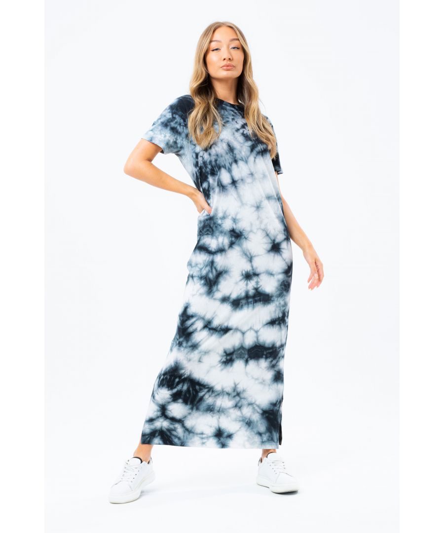 Image for Hype Mono Dye Women's Maxi Tee Dress in Black White