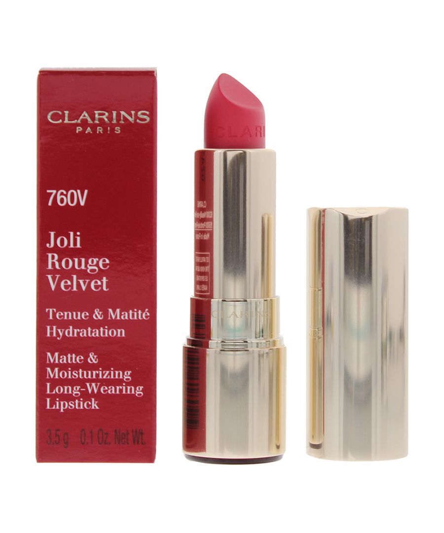Clarins Joli Rouge Velvet Matte & Moisturizing Long Wearing Lipstick 760V Pink Cranberry 3.5g