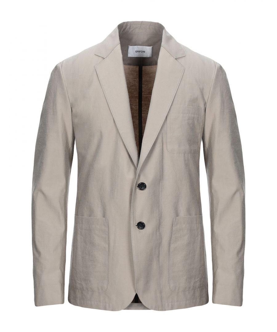 plain weave, no appliqués, basic solid colour, multipockets, single chest pocket, four internal pockets, button closing, lapel collar, single-breasted , long sleeves, unlined