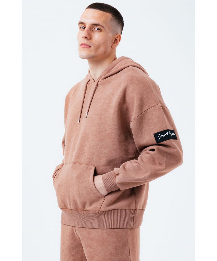 The HYPE. Brick Vintage Men's Oversized Pullover Hoodie is a new go-to everyday essential . Designed in a oversized, on-trend hoodie silhouette , with a fixed hood, kangaroo pocket, elasticated hem and ribbed cuffs for a snug feel. Finished with the signature just hype logo embroidered on the front. Machine wash at 30 degrees.