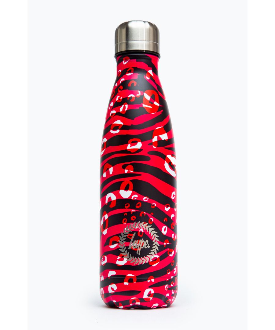 Image for Hype Pink & Black Zebra Metal Reusable Bottle - 500Ml