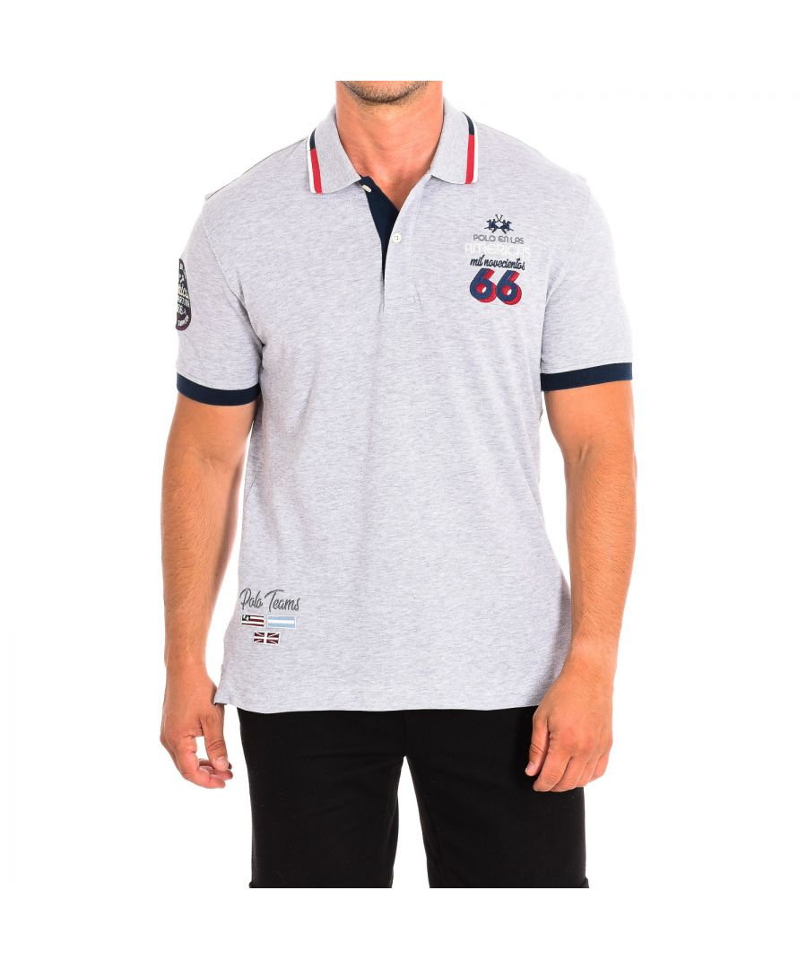 La Martina Mens Short Sleeve Polo TMP602-PK097 man - Grey Cotton - Size 3XL - Secret Sales