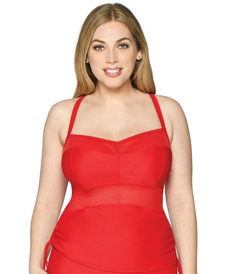 Curvy Kate Womens Sheer Class Balcony Tankini Top - Red - Size 32E