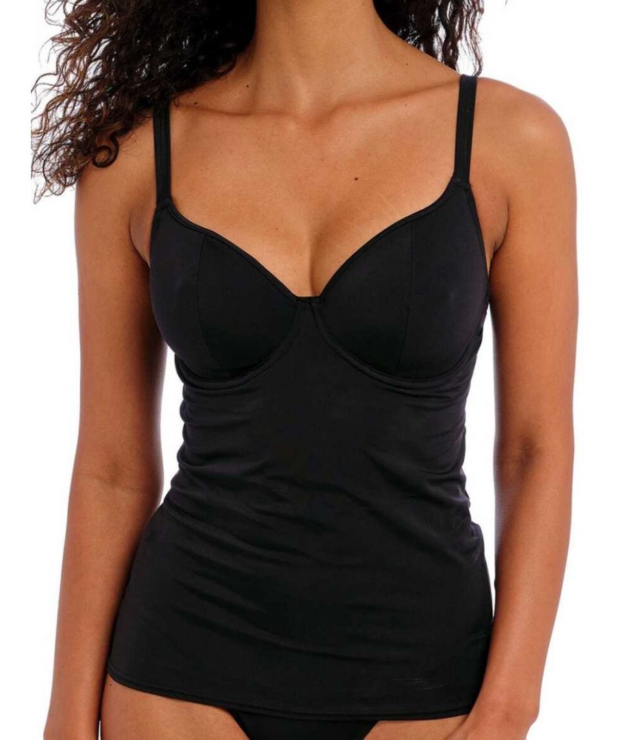 Freya Womens Jewel Cove Tankini Top - Black - Size 38F