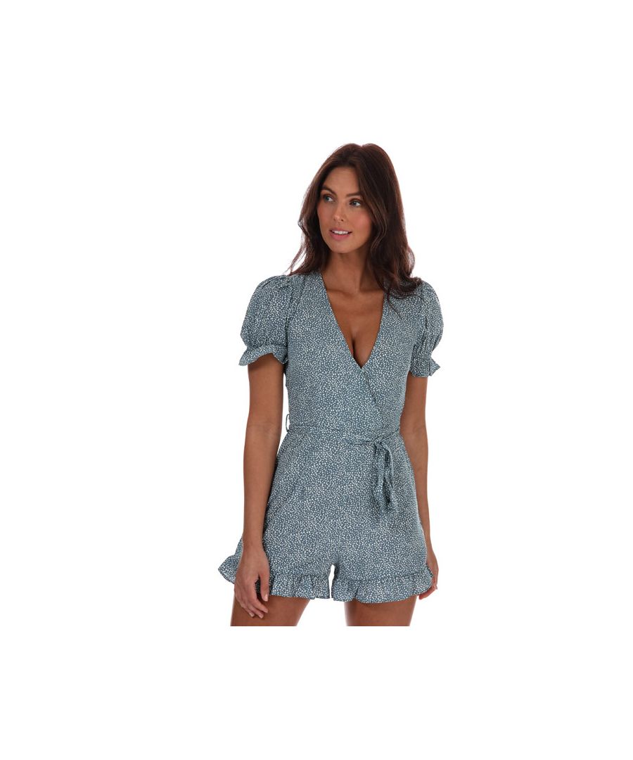 Image for Women's Brave Soul Spotted Playsuit in Blue-White