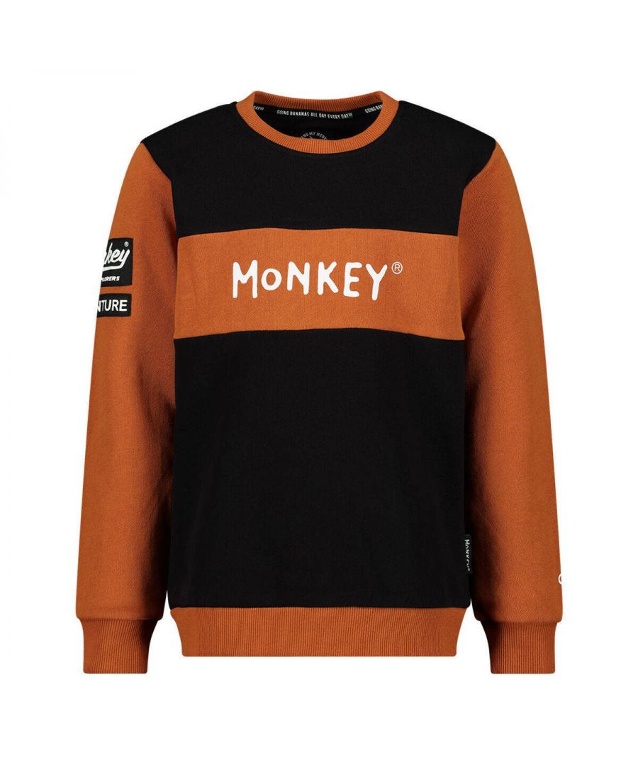 Deze sweater voor jongens van Me & My Monkey is gemaakt van een sweatstof en heeft een meerkleurige print. Het model heeft een ronde hals en lange mouwen.