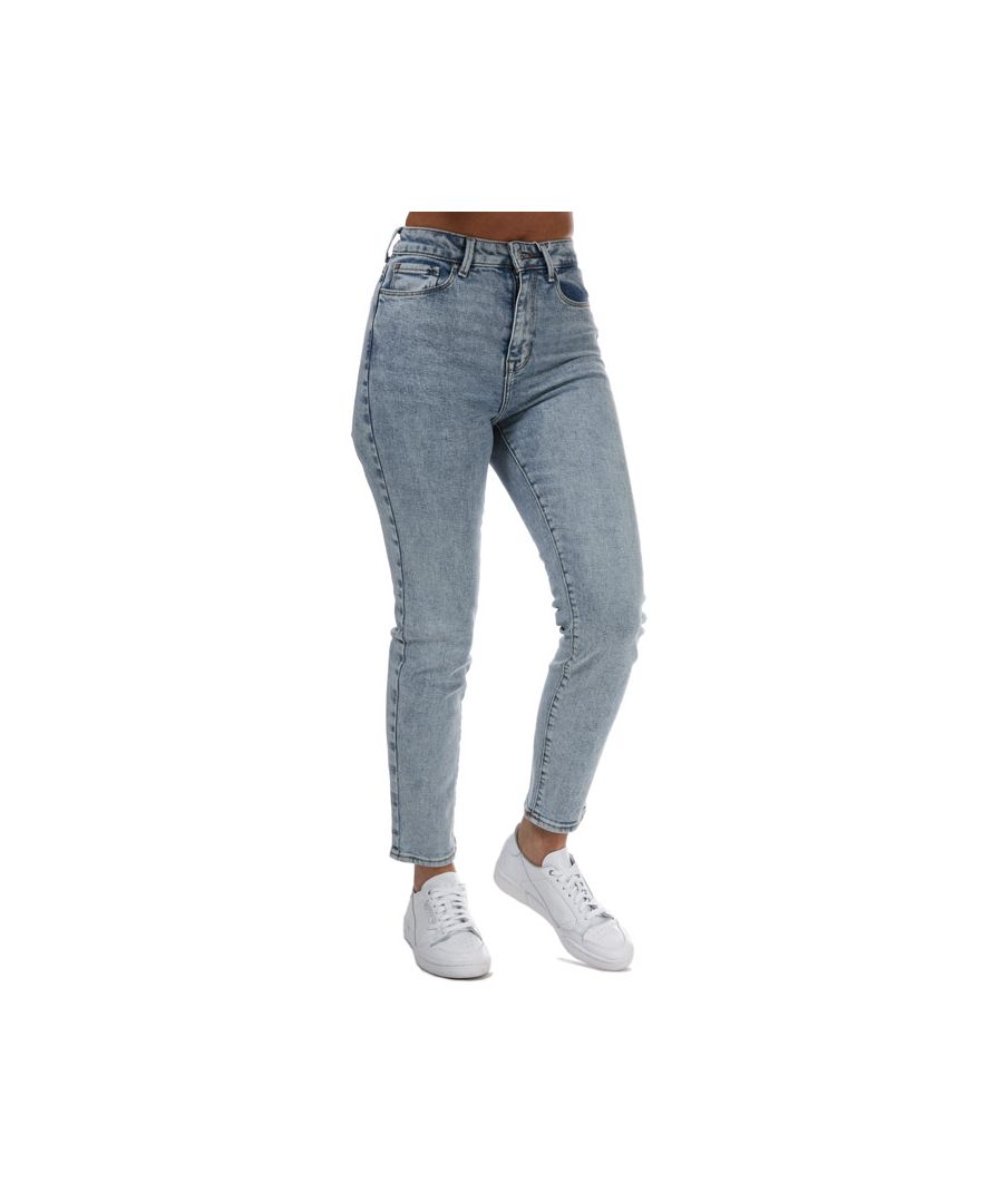 Only Emily jeans met hoge taille en rechte pijpen voor dames, lichtblauw