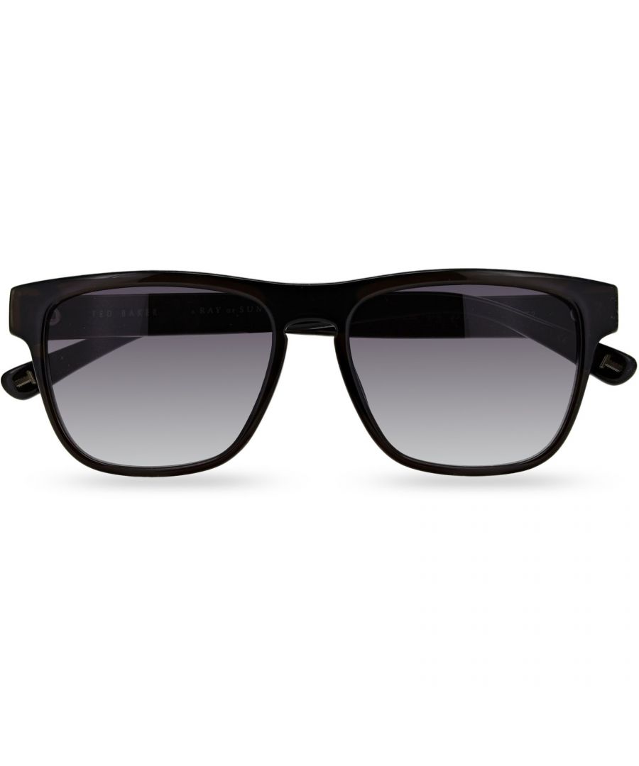 Ted Baker Rectangle Mens Black Grey Gradient TB1662 Amalfi  Sunglasses are a stylish rectangle style crafted from lightweight acetate. Ted Baker's logo features on the slender temples for brand authenticity.