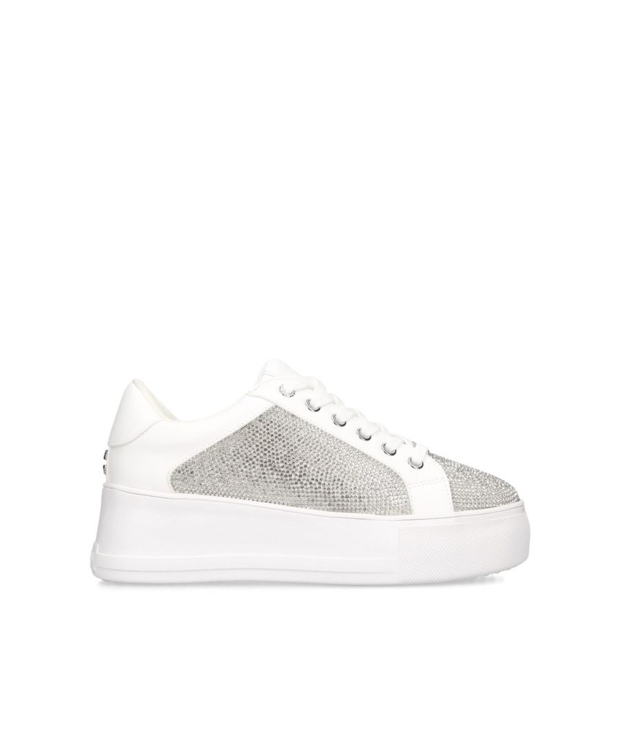 Carvela Womens Jive Lace Up Sneakers - Silver - Size UK 8