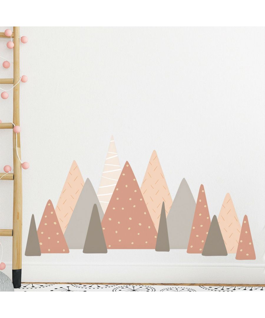 Our playful Scandinavian Mountains will be a perfect addition to any nursery. See yourself how quick & easy it is to transform your child's room! We design and produce all our wall stickers not only to be easy to apply but also to be flexible, so you can use it to windows, walls, drawers, staircase, furniture, cabinet, ceiling, door, appliances & many more flat surfaces. With this product you can achieve a finishing size of approx. 125 x 65 cm, depending on your preferences. The package contains 1 sheet of 60 x 90 cm containing 8 stickers in total.