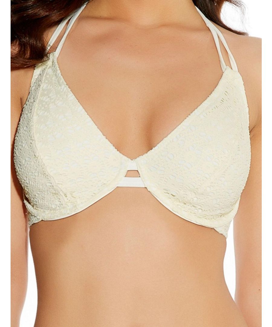 Freya Womens Spirit Halterneck Bikini Top - Ivory - Size 34C