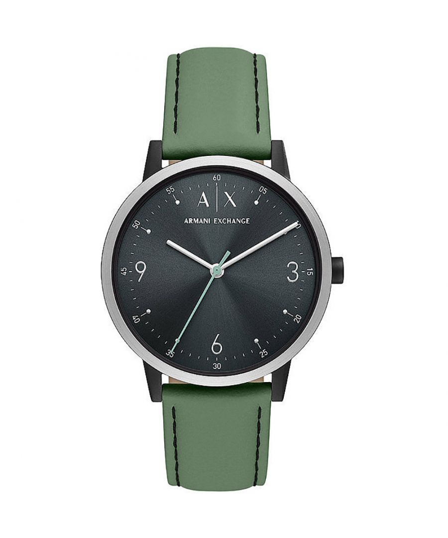 Armani Exchange Cayde Mens Green Watch AX2740 Leather - One Size