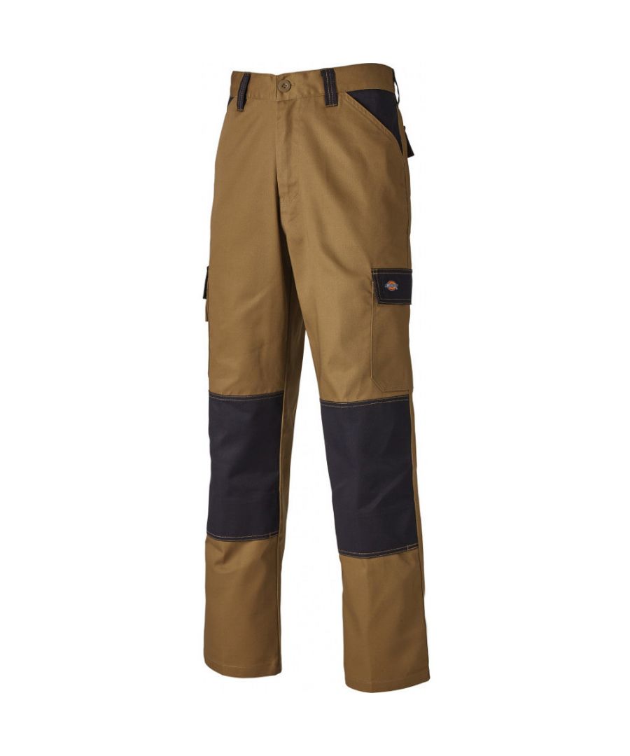 The Dickies ED24/7 Trousers have an exceptional choice of colour variations & available sizes. These match with & suit the Dickies two tone clothing & outerwear available. Combine this with the excellent low price and it is easy to see why these are proven to be a volume selling work trouser in the UK market. Loaded with pockets (see below) and featuring knee pad pouches to take a Dickies knee pad insert too.