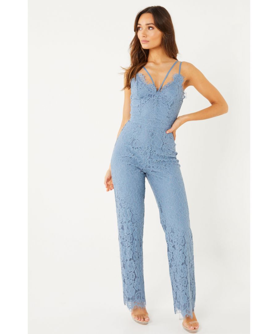 Image for Blue Lace Palazzo Jumpsuit