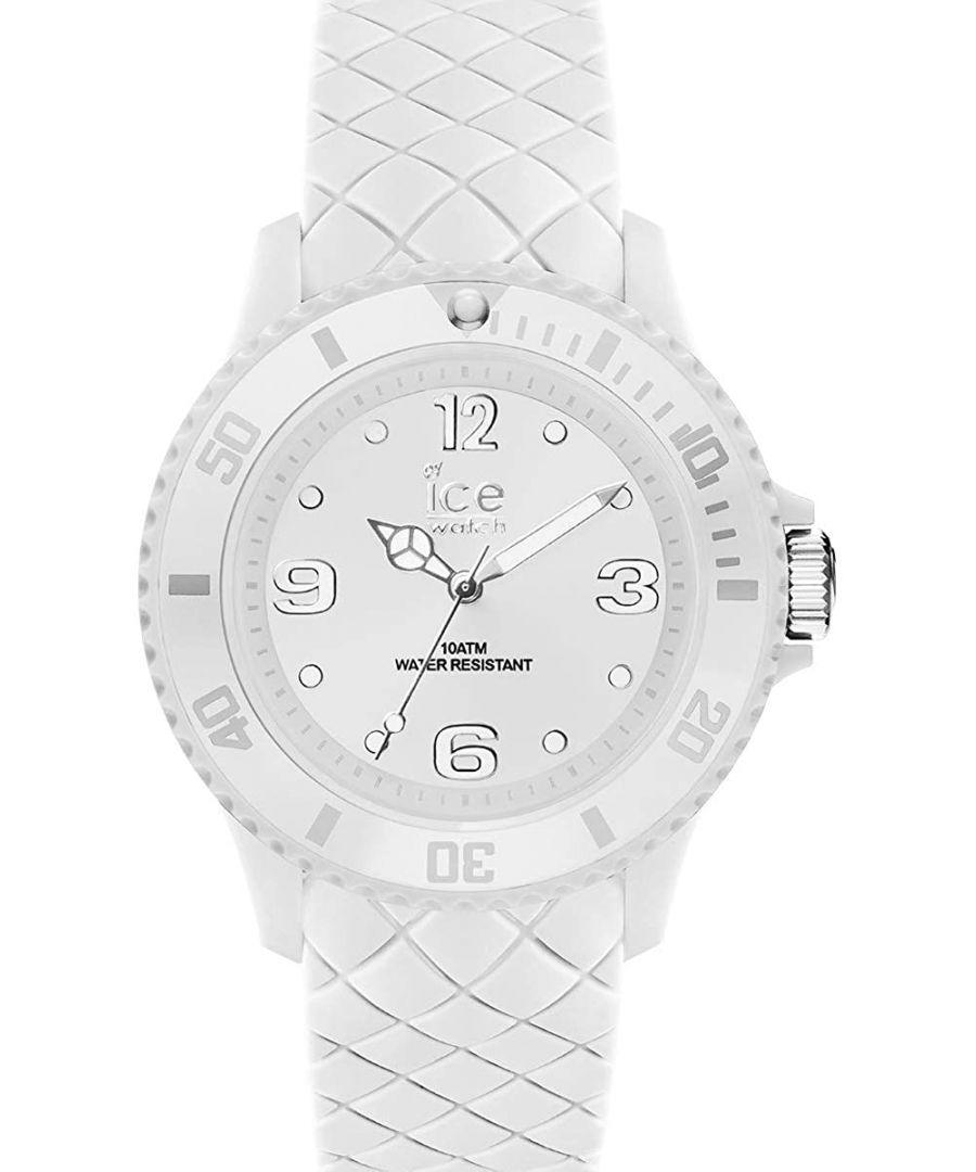 This Ice Watch Ice Sixty Nine Analogue Watch for Women is the perfect timepiece to wear or to gift. It's White 40 mm Round case combined with the comfortable White Silicone will ensure you enjoy this stunning timepiece without any compromise. Operated by a high quality Quartz movement and water resistant to 10 bars, your watch will keep ticking. This fashionable, classic watch is a perfect gift for New Year, birthdays, valentine's day and so on. The watch has a function: Luminous Hands, Luminous Numbers. High quality 21 cm length and 19 mm width White Silicone strap with a Buckle. Case diameter: 40 mm, case thickness: 13 mm, case colour: White and dial colour: White.