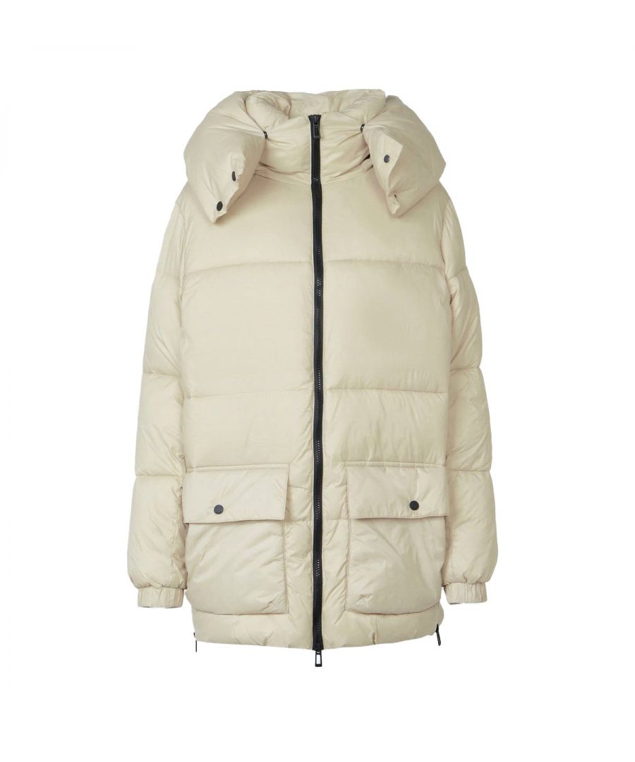 HUGO  Womens Falona Puffer Jacket - Beige