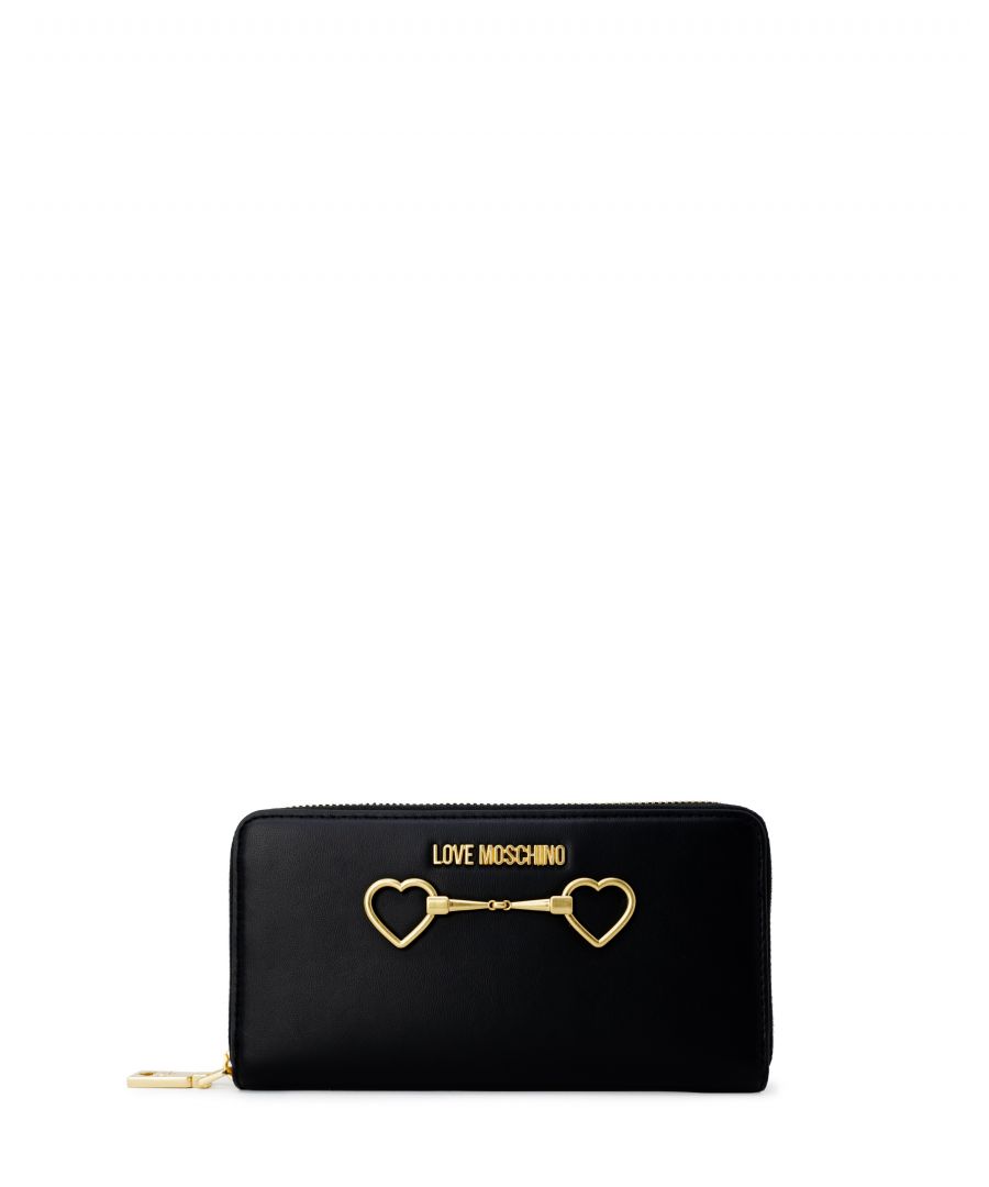 Brand: Love Moschino Gender: Women Type: Wallets Season: Fall/Winter  PRODUCT DETAIL • Color: black • Pattern: plain • Fastening: with zip • Size (cm): 10 x 19 x 2 cm   COMPOSITION AND MATERIAL • Composition: -100%  polyurethane  •  Washing: machine wash at 30°