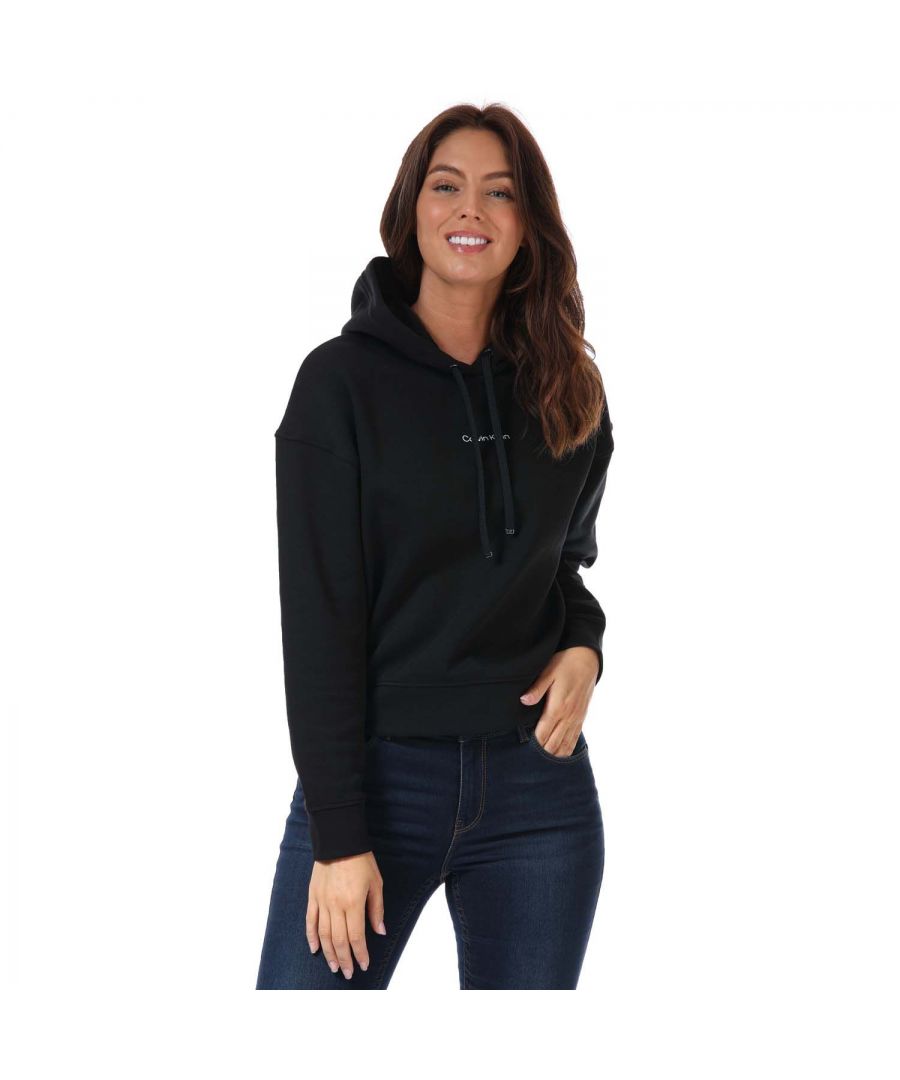 Calvin Klein hoodie van biologische katoen voor dames, zwart