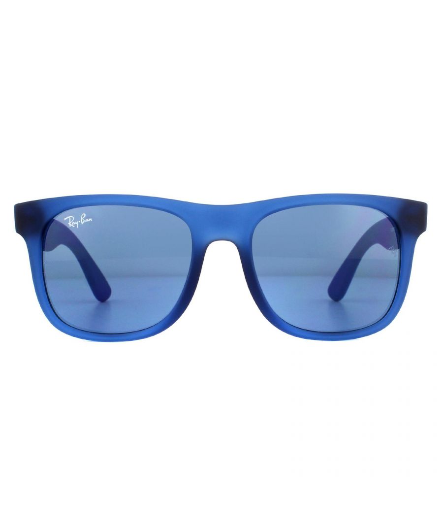 Image for Ray-Ban Junior Sunglasses RJ9069S 706080 Rubber Transparent Blue Dark Blue