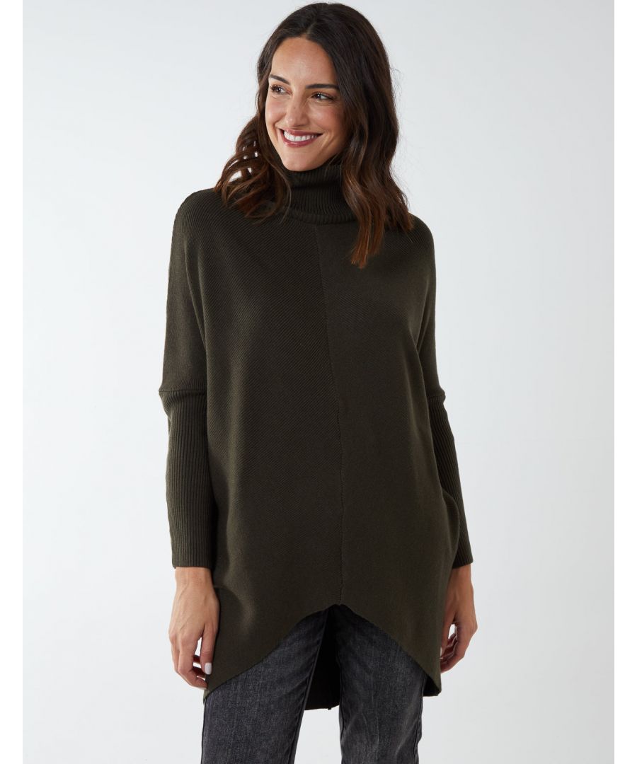 Image for TESS - High Low Turtle Neck Jumper