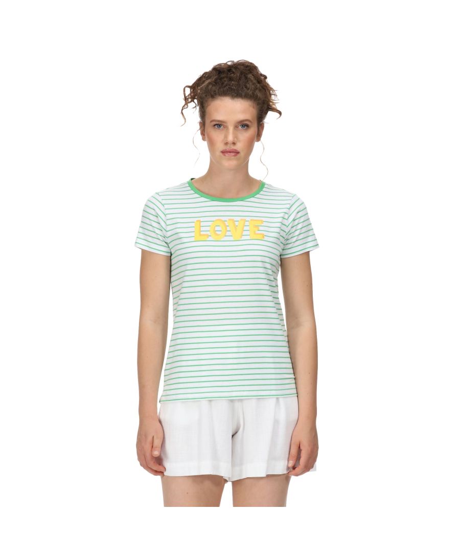 Regatta Womens/Ladies Odalis Stripe T-Shirt (Vibrant Green)