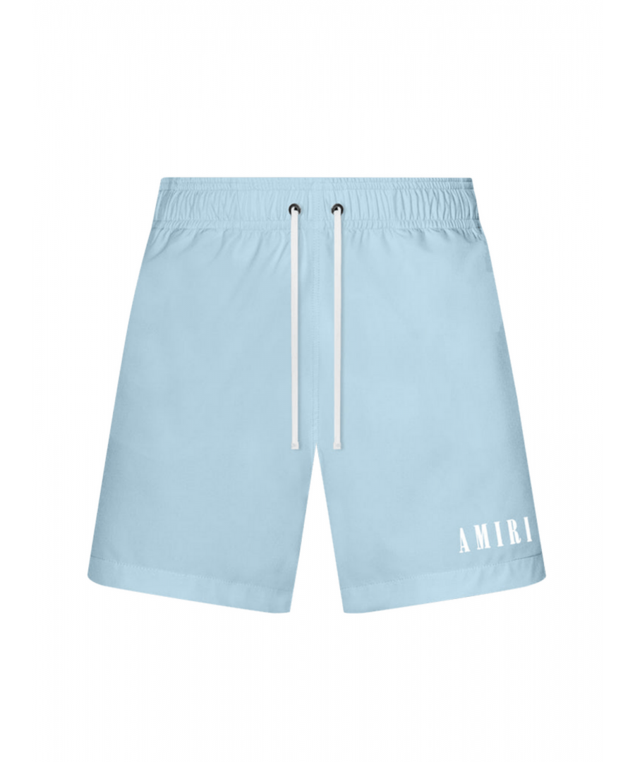 Amiri Mens Core Logo Swimshorts in Blue - Size Small