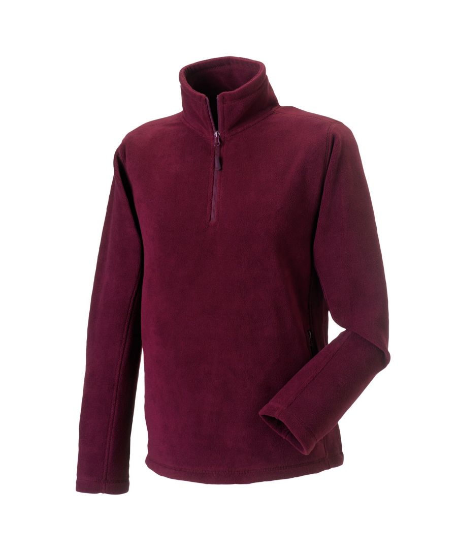Russell Athletic Mens Quarter Zip Fleece Top (Burgundy) - Size 2XL
