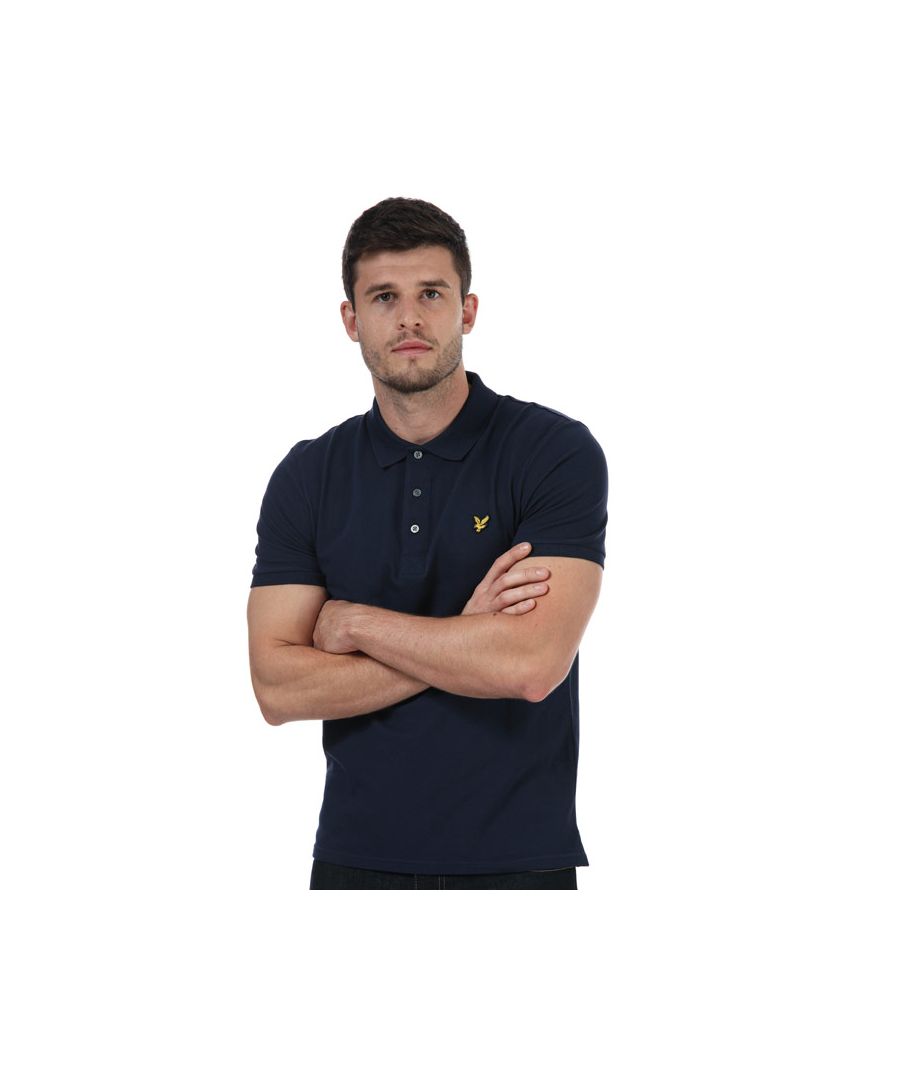 Men's Lyle And Scott Slim Stretch Polo Shirt in Navy