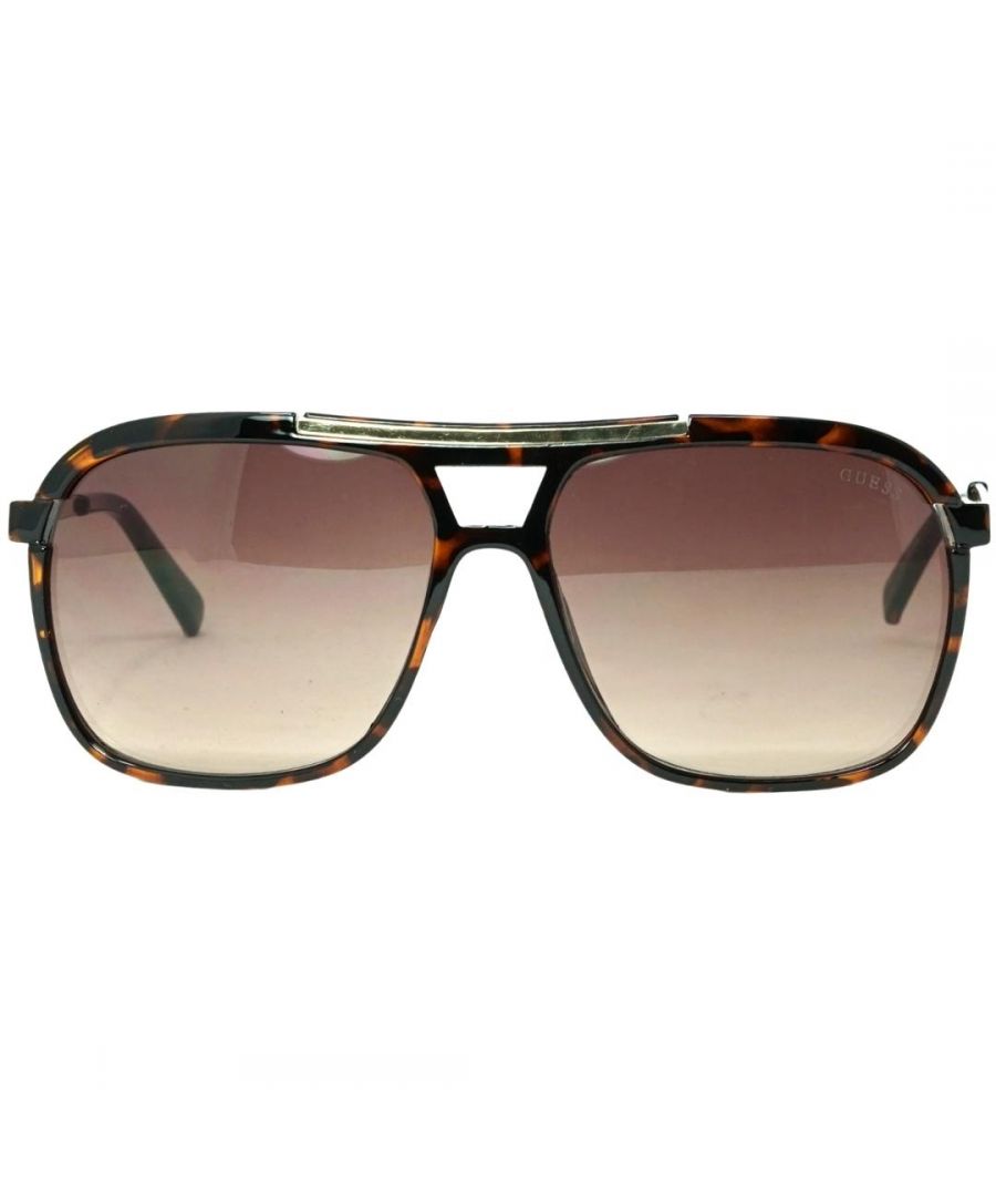 Guess GF5002 52F Brown Sunglasses. Lens Width = 59mm. Nose Bridge Width = 15mm. Arm Length = 140mm. Sunglasses, Sunglasses Case, Cleaning Cloth and Care Instrtions all Included. 100% Protection Against UVA & UVB Sunlight and Conform to British Standard EN 1836:2005