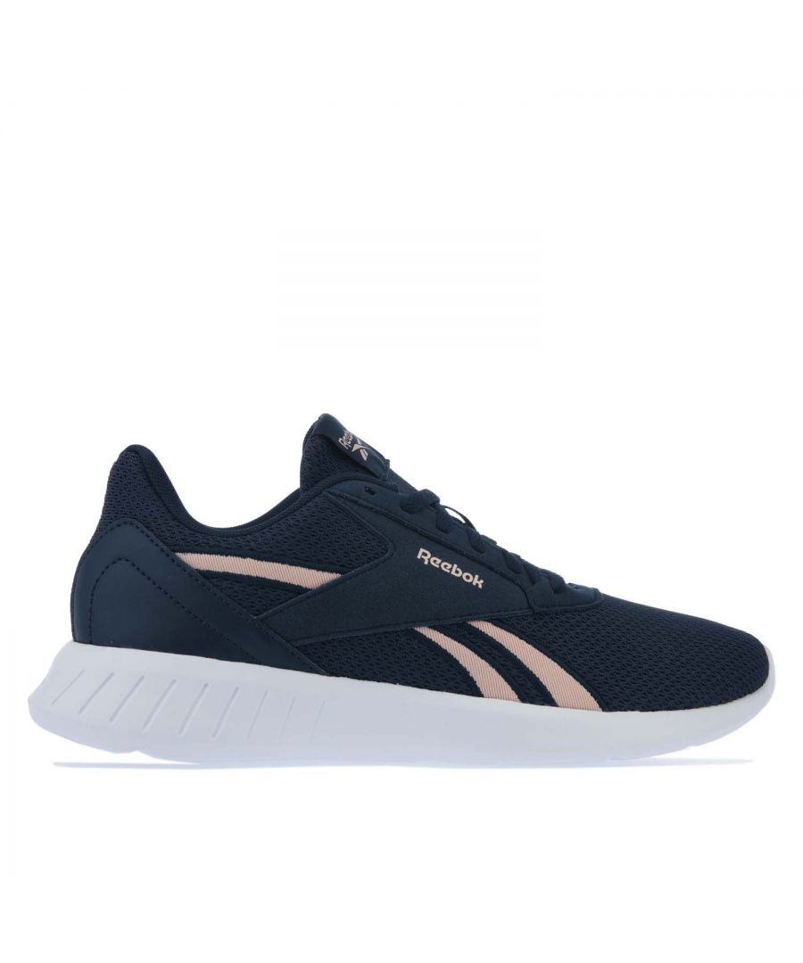 Womens Reebok Lite 2 Running Shoes in navy.- Large mesh upper. - Lace closure.- Ultra-lightweight design.- Embroidered side stripes. - Lightweight and breathable design. - EVA outsole.- Textile upper  Textile lining  Stretchweb outsole.- Ref.: G58135