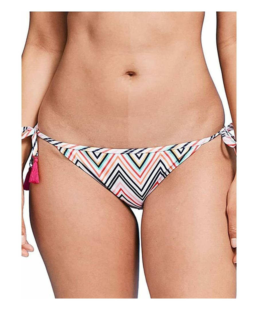 Figleaves Womens Sunrise Tie Side Brief - Multicolour Nylon - Size Small