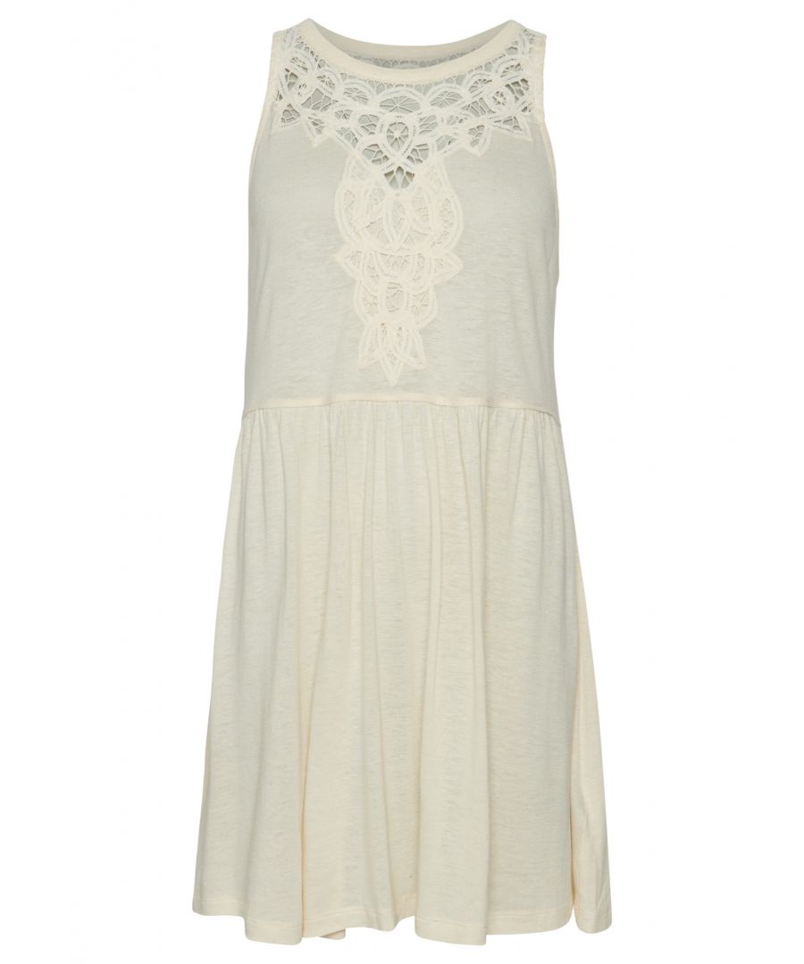 Show up in style with our Vintage Lace Racer Dress. Taking the classic racer dress and merging it with a delicate, retro vibe we've created the perfect holiday dress. Lightweight and loose flowing, you can stay cool and stylish.Loose Fit – where comfort meets cool, a stylish loose cut makes this a must-have shapeSleevelessLace detailRouched waistSignature Superdry metal logo tab