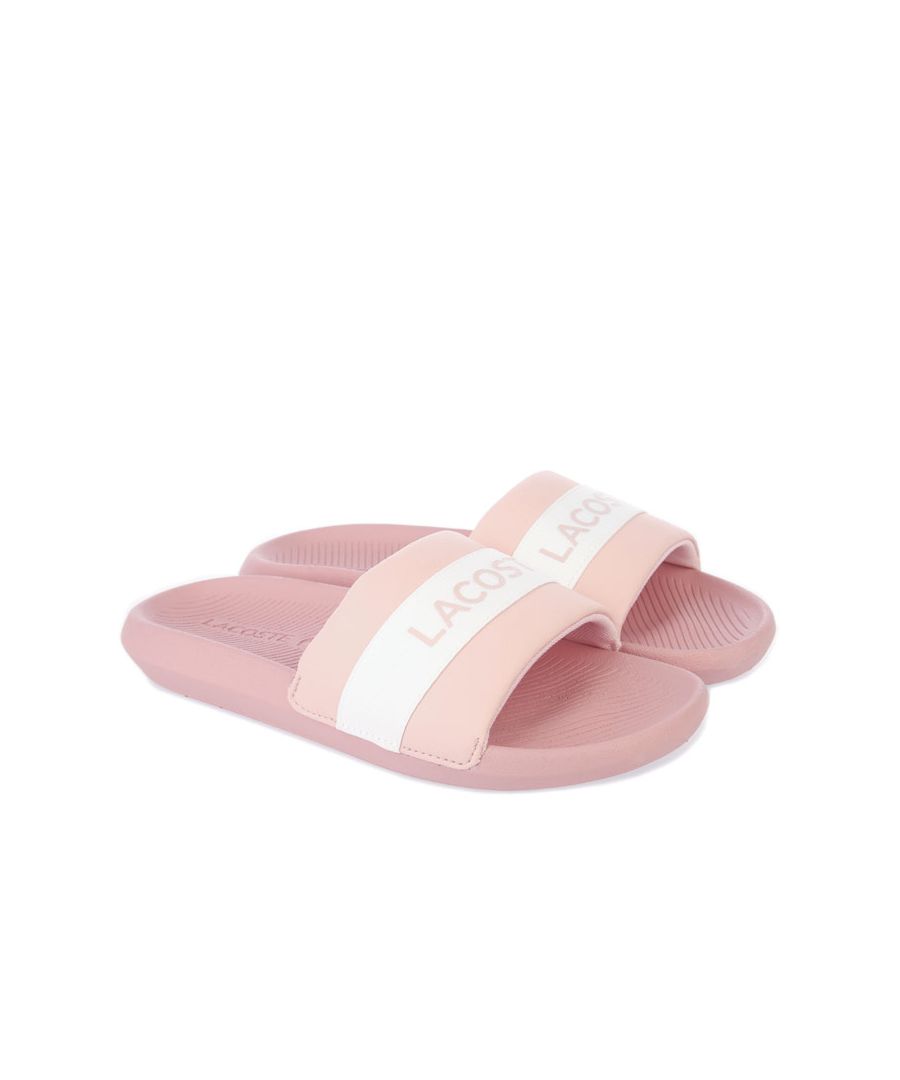 girls lacoste sliders