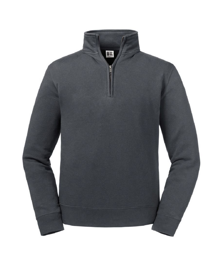 Russell Mens Authentic Quarter Zip Sweatshirt (Convoy Grey)