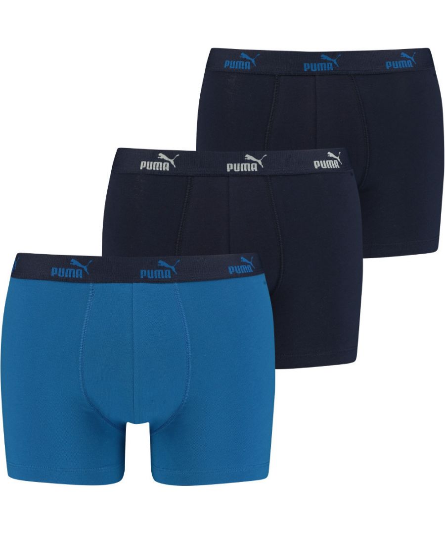 Comfort waistband. Soft touch fabric. Puma branded waistband. 3 pack boxer shorts. 95% Cotton/5% Elastane.