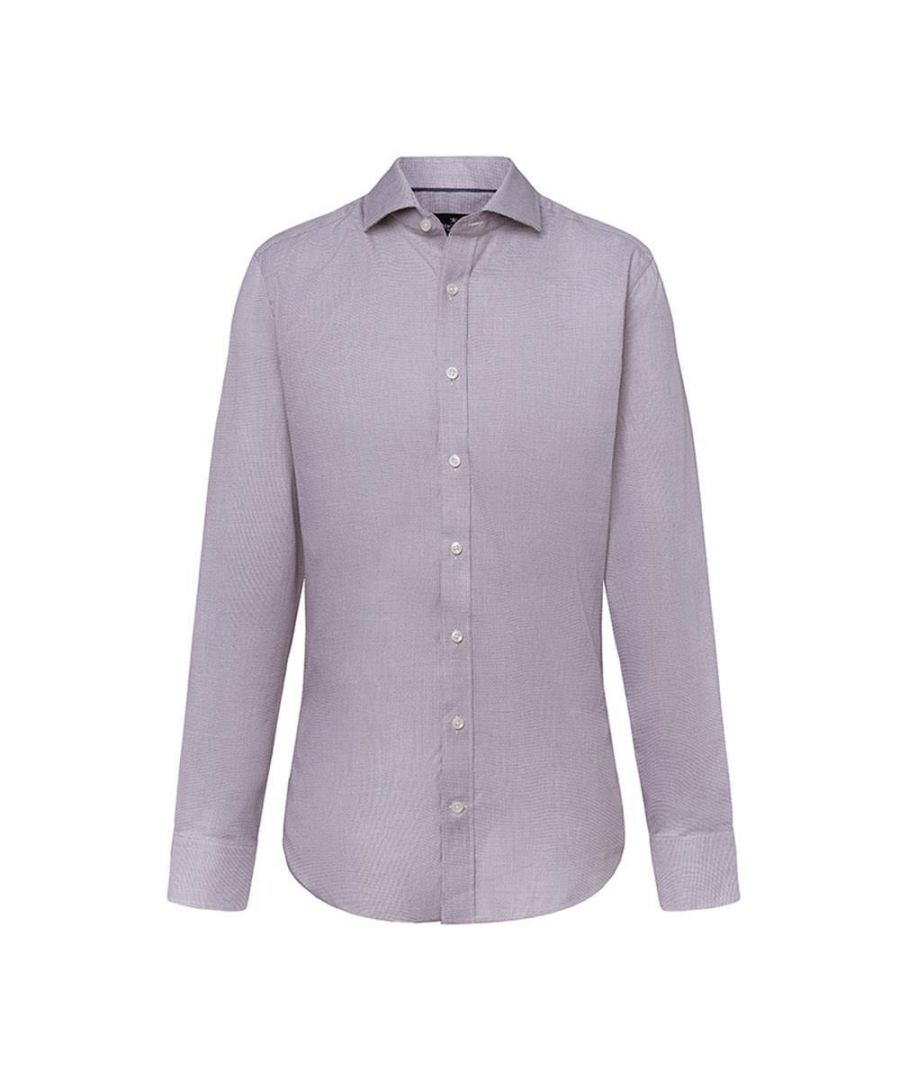 Image for Men's Hackett Etamin Moulinet Long Sleeve Shirt in Beige