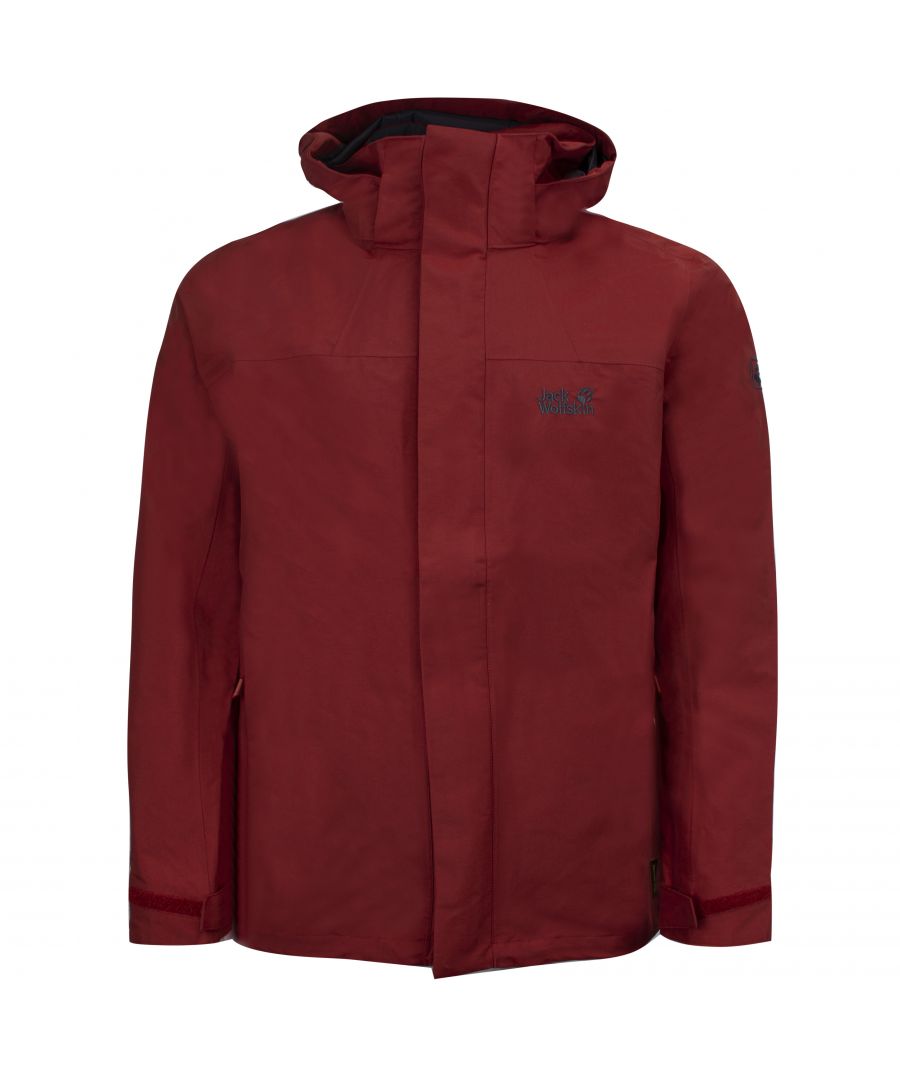 Jack Wolfskin Mens Highland Jacket Hooded Coat Maroon 1107482 2049 M